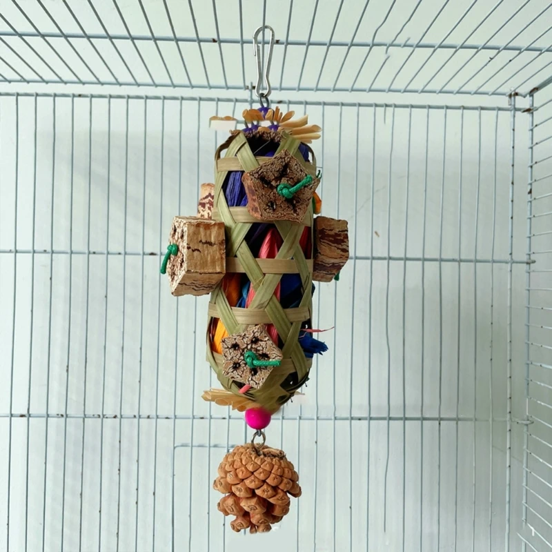Pet Bird Chew Toy Natural Cornhusk Pinecone for Cockatiel Conure Cockatoos Teeth Grinding Toy for Cage Bird parrot toy bird toy