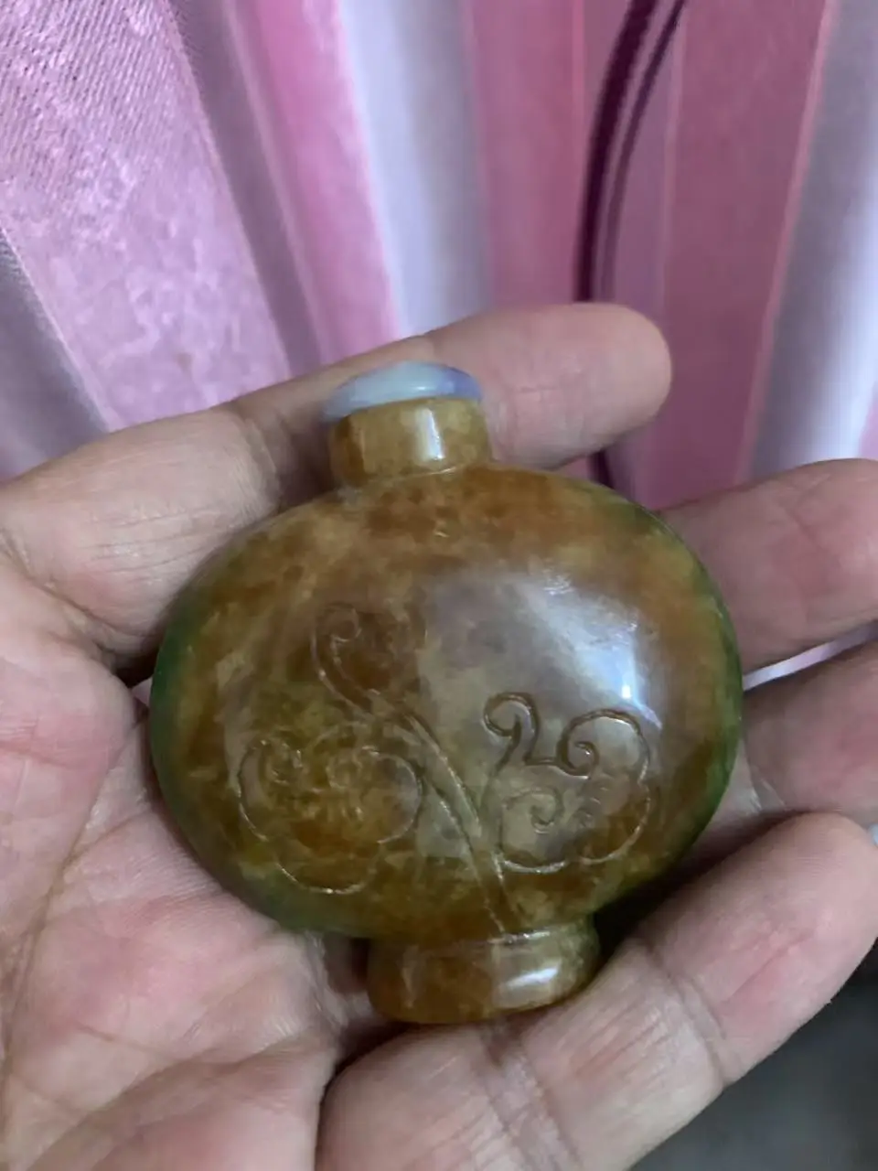collections Qing Dynasty old Chinese old jade  snuff bottle, a symbol of peace and happiness 5
