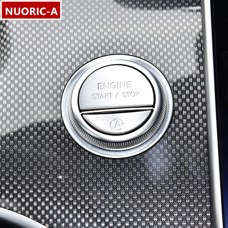 Car Styling Console Motore Start Stop Interruttore Pulsanti Coperchi Trim Per Mercedes Benz Classe C W206 2022 Adesivo Accessori Interni