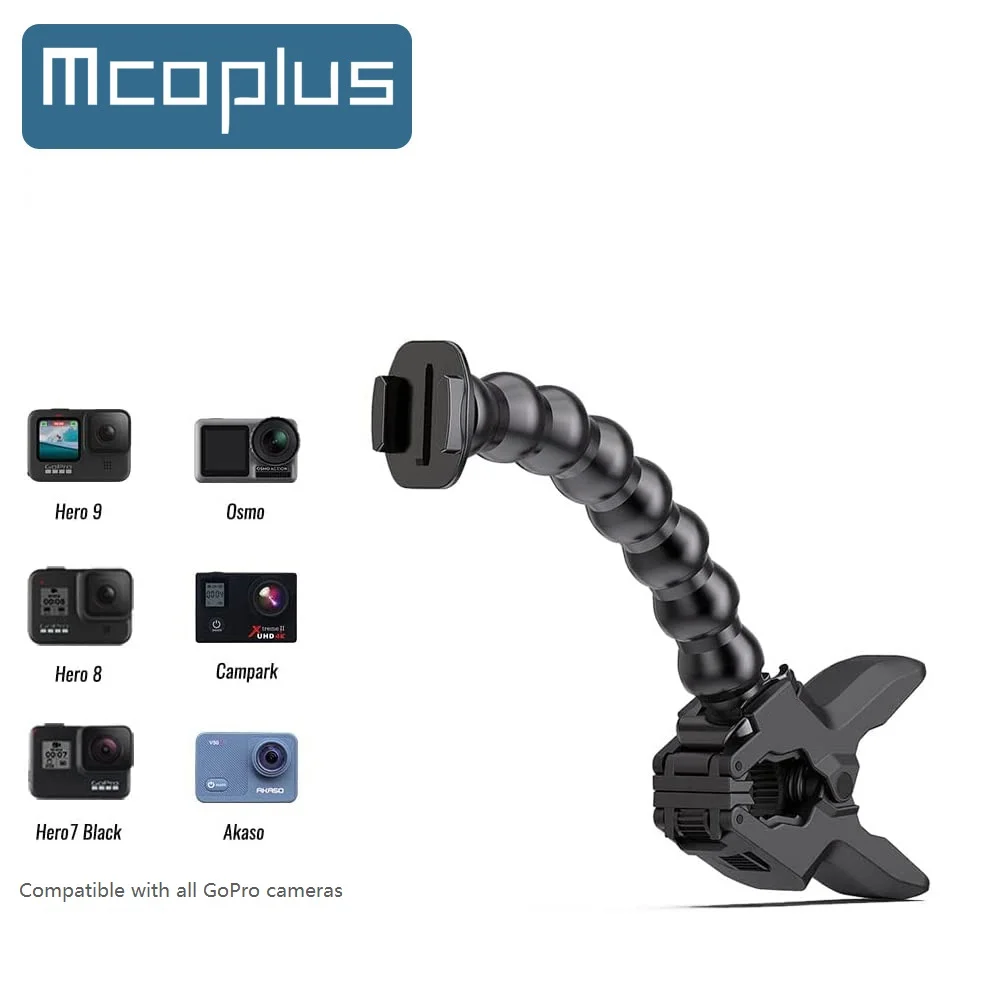 

Mcoplus Wealpe Jaws Clamp Mount Flex Gooseneck Mount for GoPro Hero 11 10 9 8 7 Max Fusion Hero 6 5 4 Session 3+ 3 2 1 DJI Osmo