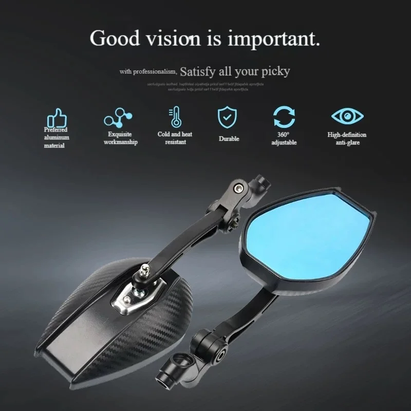 혼다 야마하 FZR YZF 600R R1 R6 R6S 스즈키 GSXR 600 750 1000 가와사키용 6mm CNC 범용 오토바이 사이드 미러