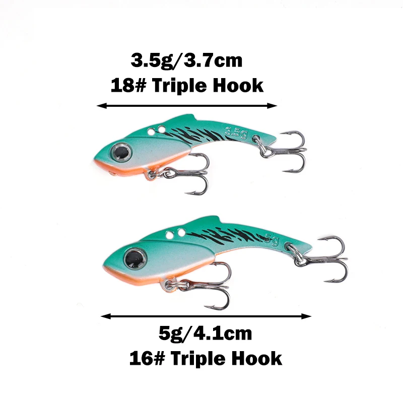 OUTKIT VIB Löffel Angelköder 3,5/5g Metall Spinner Angelköder Crankbait Bass Künstliche Harte Köder Zikade VIB Angelgerät – Detail 7