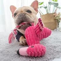 Pet Dog Squeaky Toys Interactive Cartoon Animal Flamingo Shape Dog Chew Toy Training Products Puppy Sound Toys For Small Meduim 1