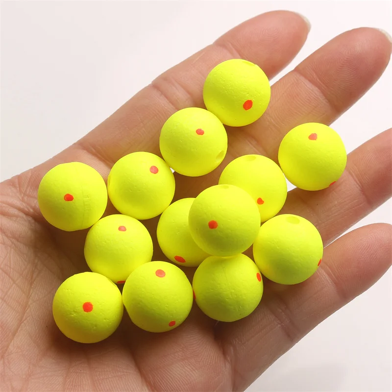 20pcs Double Color Fishing Beads with High Buoyancy Foam Floating Ball Anti  Hanging Bottom Fishing Beads Bait Attract Fish Beans