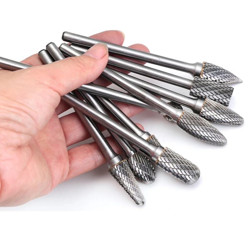 1 piece 6mm shank 100mm Lengthened Tungsten Carbide Rotary File Burrs Milling Cutter Drill Bits Grinding Head