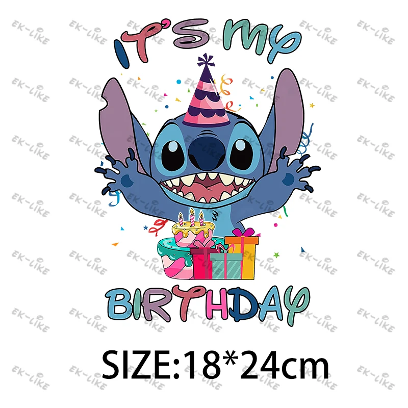 Stitch Disney Iron-on Stickers for Clothes Cartoon Stickers