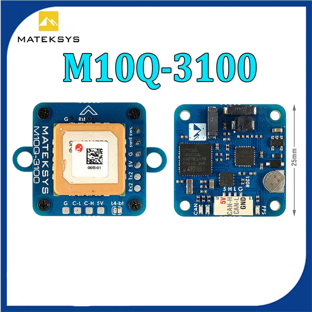 Matek Ap_Perph Dronecan Gnss M10Q-3100 Bussola Magnetica Integrata Pni Rm3100 Antenna Patch Per Rc Fpv Racing Drone A Lungo Raggio