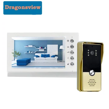 Dragonsvview 비디오 문짝 전화 시스템, 빌라 홈 인터콤 시스템, 초인종 카메라, 야외 스테이션 방수 잠금 해제, 7 인치