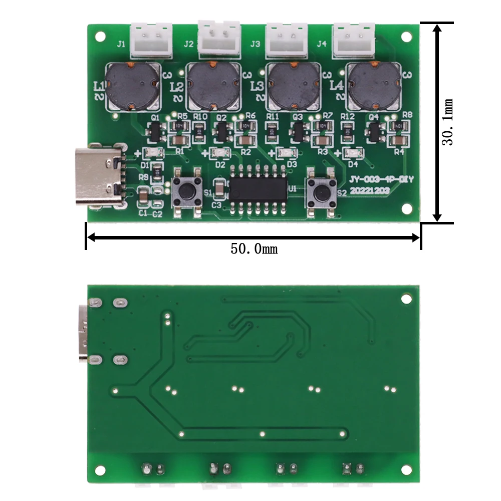 Type-C USB Mini Humidifier DIY Kits Mist Maker Driver Circuit Board 4 Way Fogger Atomization Film Atomizer Sheet Oscillating