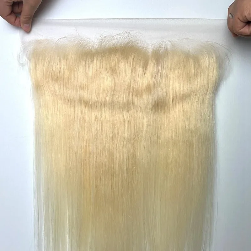613 Blonde 13x4 Lace Frontal Closure Straight Body Human Hair Transparent Lace 10-20 Inch Pre Plucked Brazilian Virgin Hair