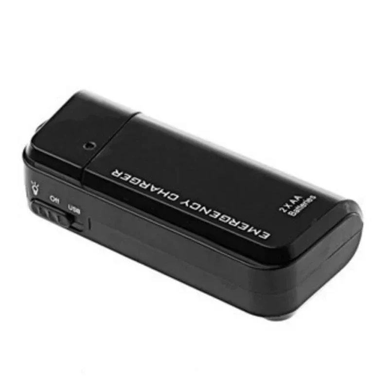 Custodia Batteria Portatile USB Da 2 AA &ndash; Caricatore D'emergenza Per Telefono, MP3, MP4 (Bianco)