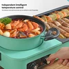 3 in 1 Korean Electric Dish Hot Pot Bbq Ramen Soup Hot Pot Grill Plate Instant Kitchen Fondue Non-Stick Electric Baking Pan EU 3