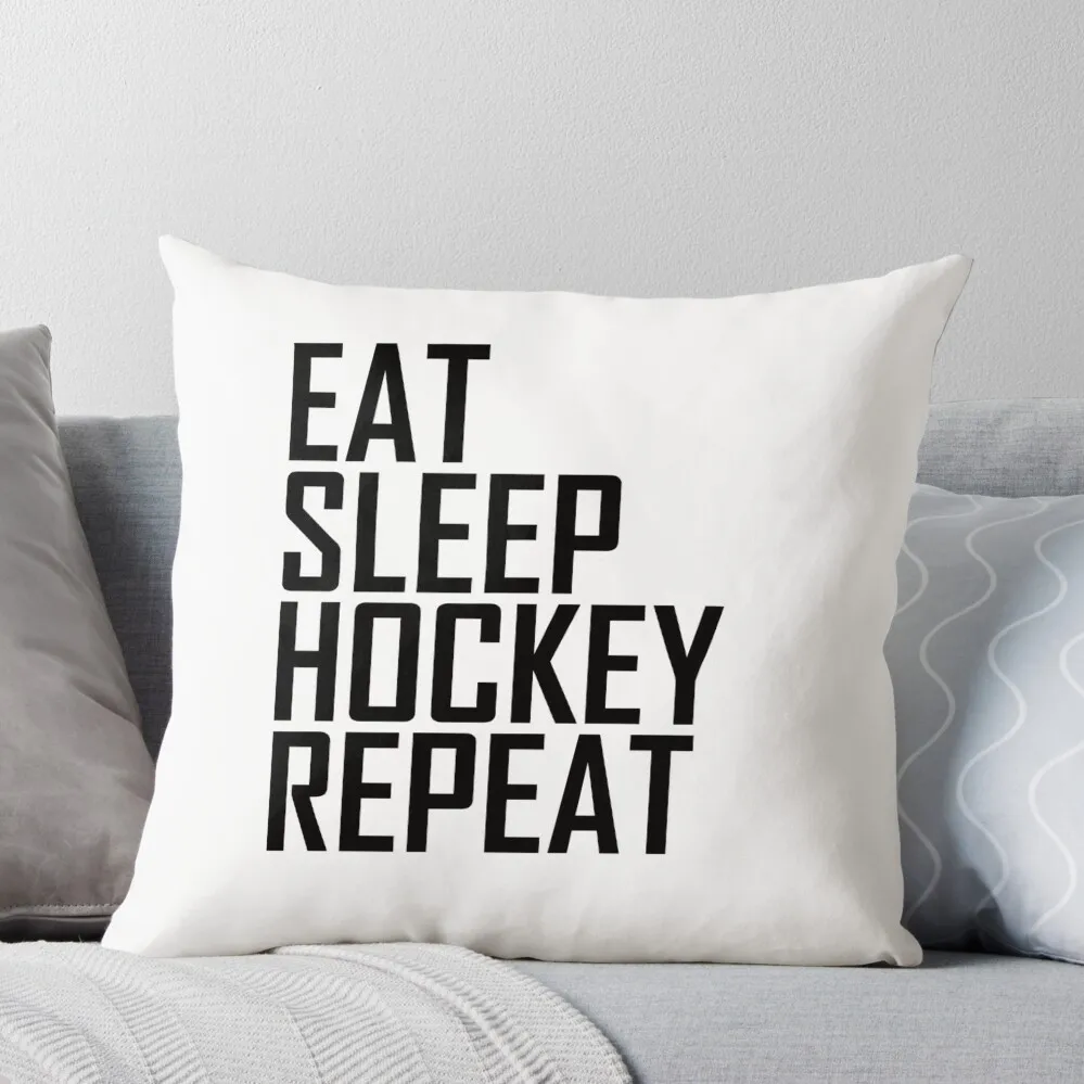 

Eat Sleep Hockey Repeat- Hockey Lover Design Throw Pillow Sofa Cushions Cover Christmas Pillowcase Pillowcases For Pillows