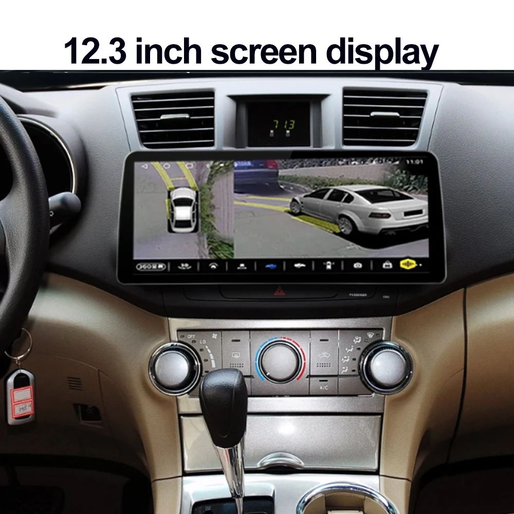 

12.3inch Wide Screen Android 13 Car Video Player Radio Stereo For Toyota Highlander 2007 - 2013 GPS Multimedia Carplay Head Unit