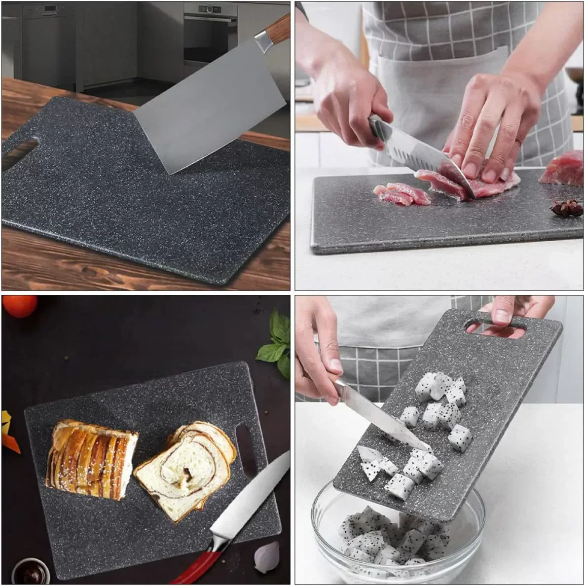 1PC Kitchen Cutting Board Marble Texture PP Antibacterial and Mildew Vegetable Cutting Board Dishwasher Safe Kitchen Gadgets