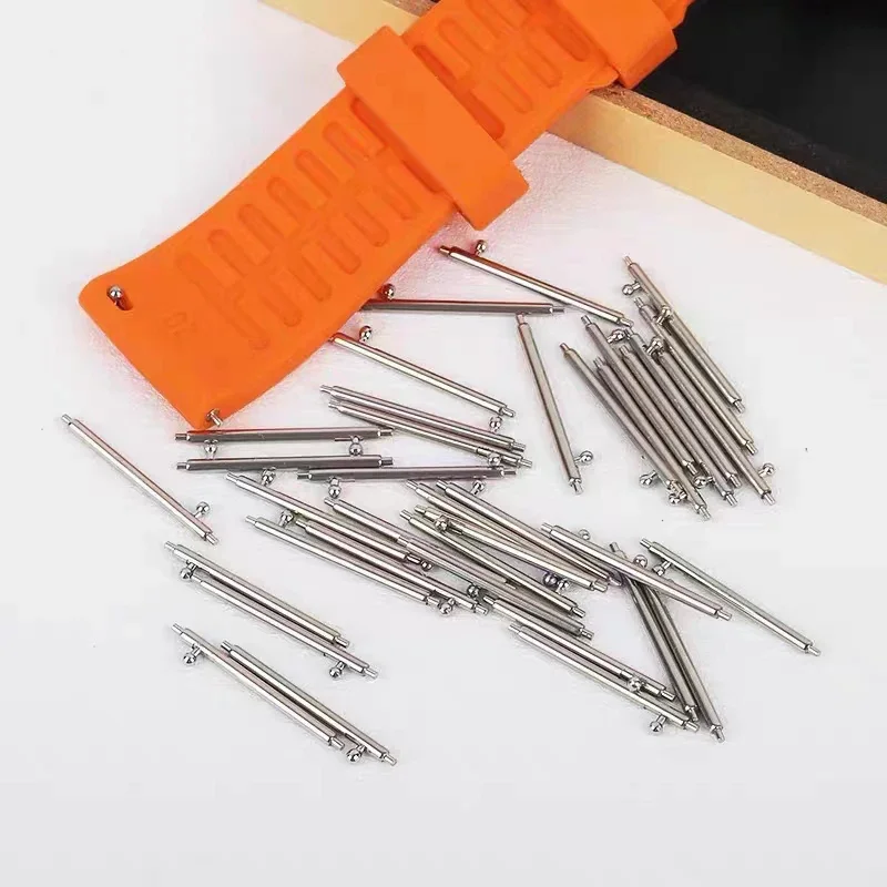 Set of 10 Stainless Steel Quick Release Spring Bar Watch Strap Links (1.5mm/1.8mm Diameter, 12mm-26mm Width)