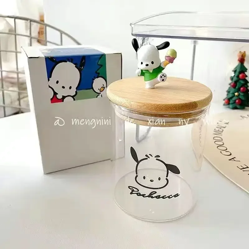 

Kawaii Sanrioed Pochacco Sealed Jar Cartoon Figure Household Transparent Good Looks Kitchen Storage Utensils Cute Glass Jar Gift