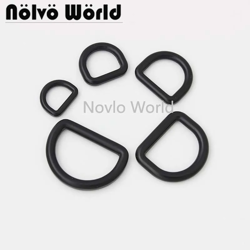 20-100pcs Black color 13-15-19-25-30mm classical closed d ring for bag hardware,Crafted Accessories Black Dee Rings