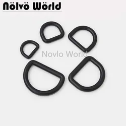 20-100pcs Black color 13-15-19-25-30mm classical closed d ring for bag hardware,Crafted Accessories Black Dee Rings