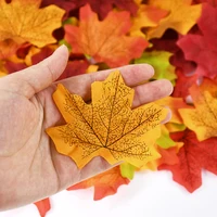 50/200Pcs Artificial Maple Leaves Autumn Silk Fall Leaf For Thanksgiving Halloween Christmas Home Decoration Wedding Party Craft 5