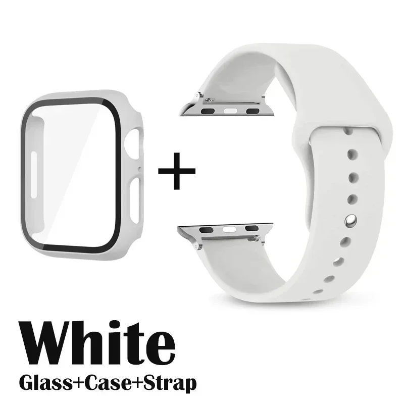 Premium Apple Watch Glass Protector, Case, and Strap Set