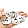 1-30 Stainless Steel Round Number Labels Hollow Out Number Plates Key Label Tags Chain Labels for Suitcase Identifiers Hanging 5