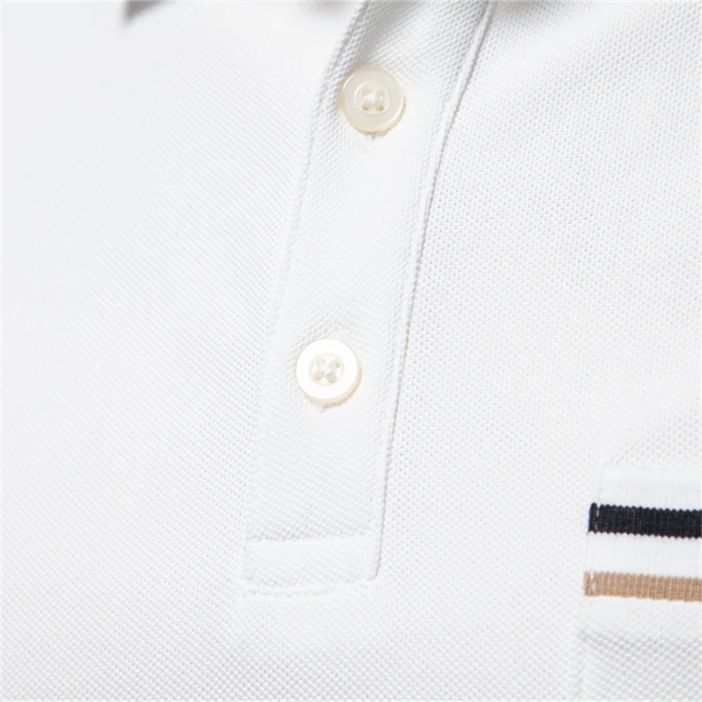 2025 Men's Polos Solid Color Classic Polo Shirt Men Short Sleeve Top Quality Casual Business Social Polo Men With Pocket 4