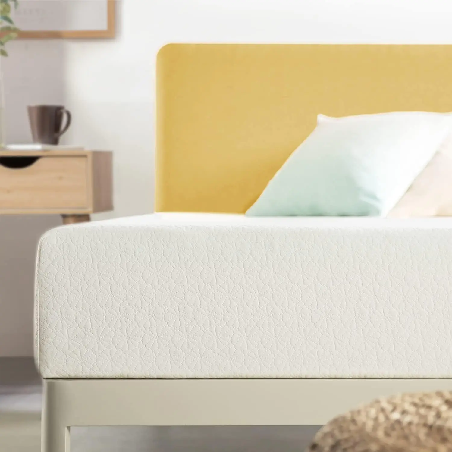 

Twin size - 8 inch Twin Mattress Bed-In-A-Box, Green Tea Memory Foam, White