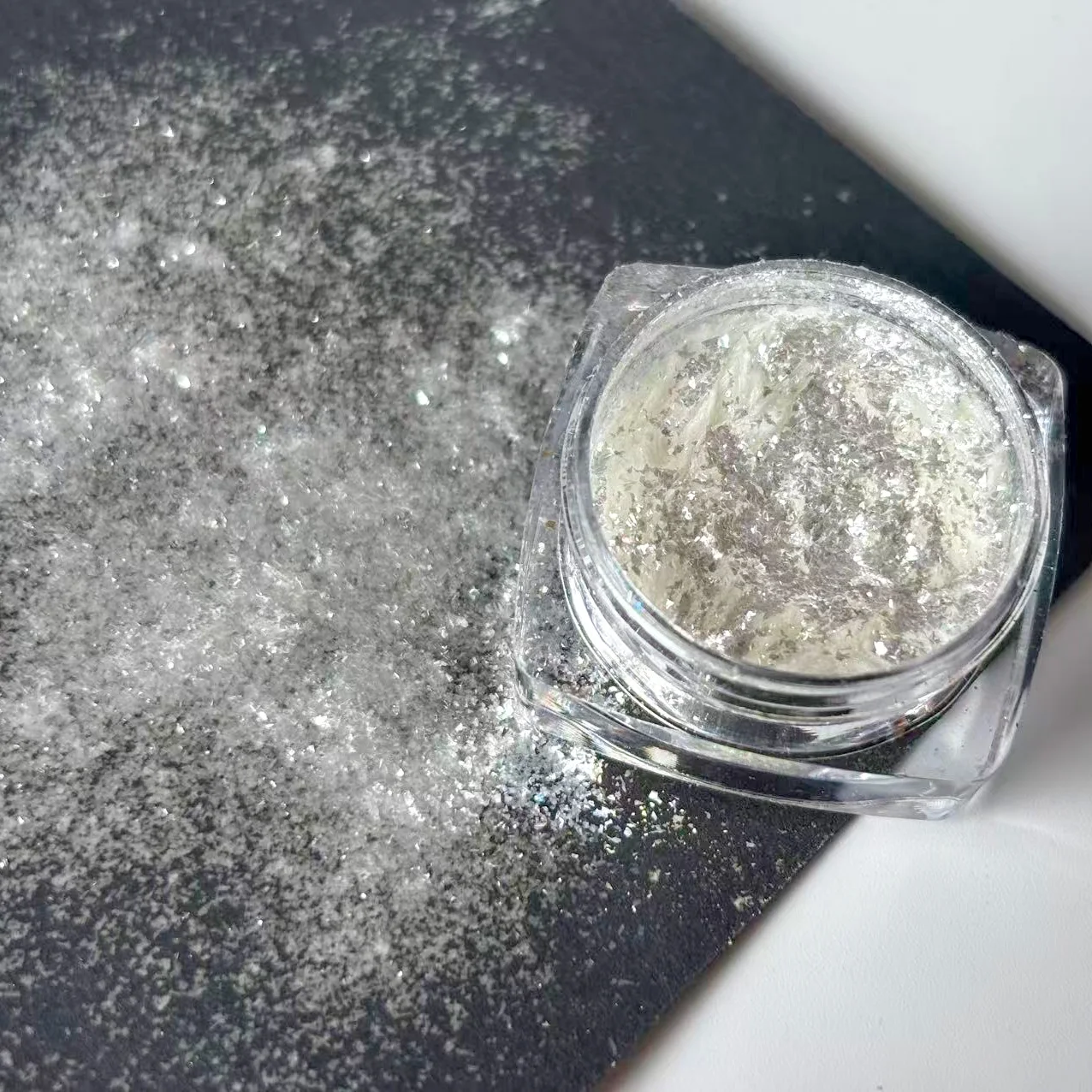 도매 프리미엄 화이트 쉬머 다이아몬드 마이카 파우더 색소 캔들 제작용 에폭시 레진 DIY 공예 립글로스 헤어 네일 아트용