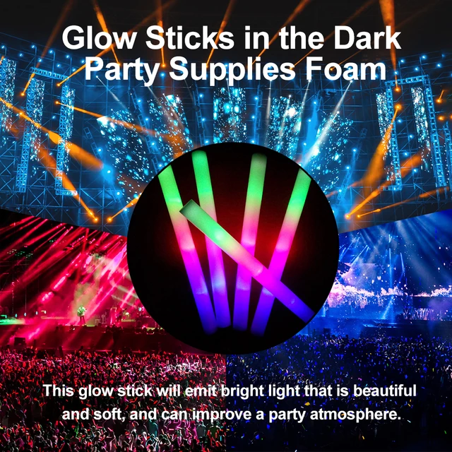 Cheer Tube Stick Glow Sticks Dark Light for Party Bulk Colorful Wedding  decoration Sticks Foam Stick RGB LED Glow - AliExpress