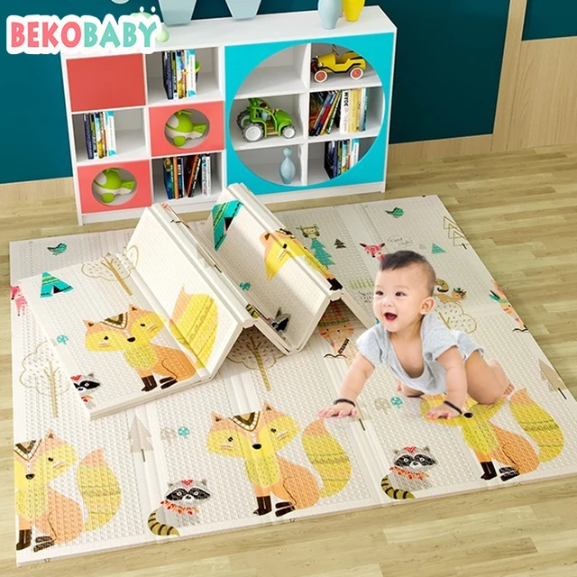 Baby Play Mat 200X180X1.5cm XPE Foldable Crawling Carpet Children Toddler Thermal Rug Game Pad Activity Rug Folding Blanket 1