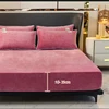 Soft Velvet Fitted Sheet with Elastic Bands Non Slip Adjustable Mattress Covers for Single Double King Queen Bed 160x200cm 2