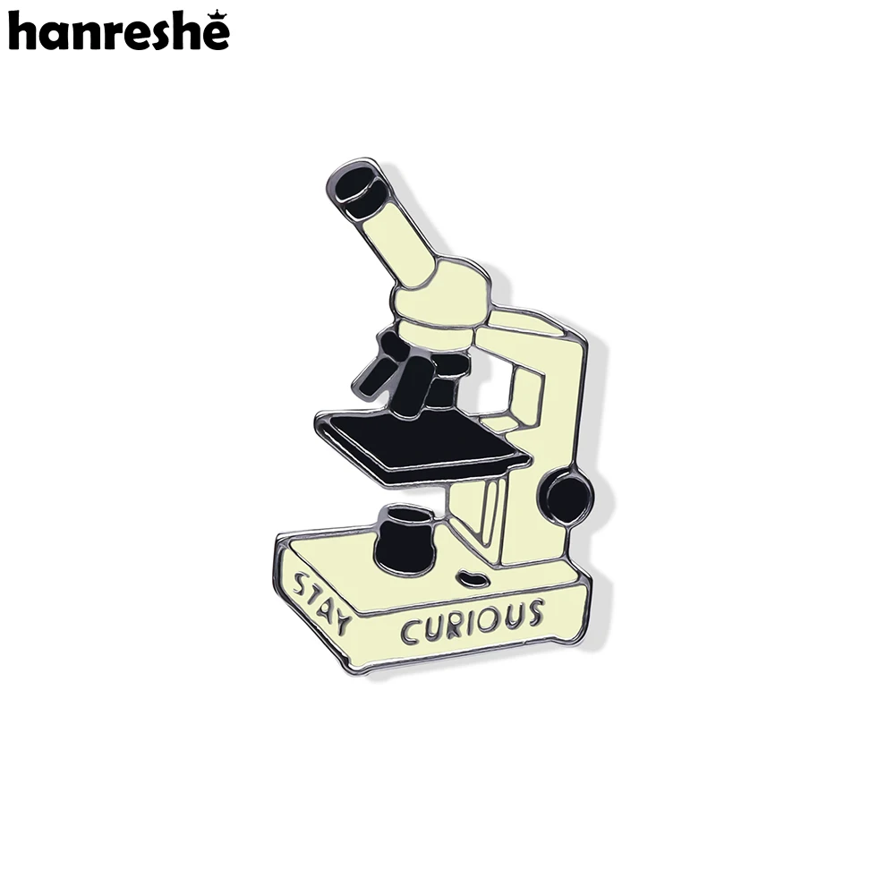 Hanreshe Medical Science Microscope Enamel Pin Lab Lapel Backpack Coat Badge Brooch Jewelry for Doctor Nurse Scientist