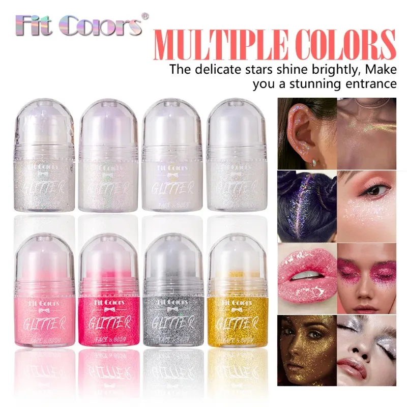 Diamond Highlighter Rolling Ball Glitter Gel Smooth Body Face Brighten Jelly Sparkling Shimmer Sequins Festival Decorate Makeup 3