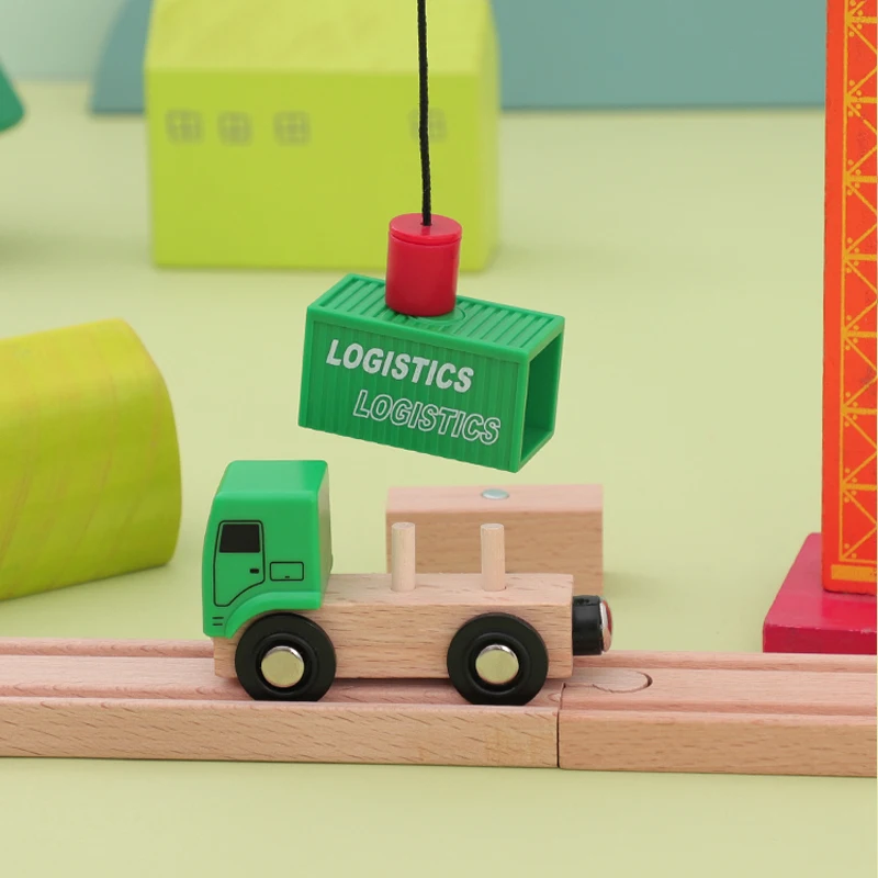 Wooden Bottom a Number Of Multifunctional Magnetic Car Scene Car Compatible With Various Brands Of Wooden Rail Children\'s Toys