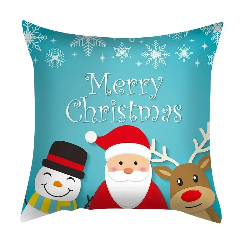45cm Christmas Cushion Cover Merry Christmas Navidad Home Decor, Xmas Noel Pillow Case for Sofa, New Year Gift Ideas