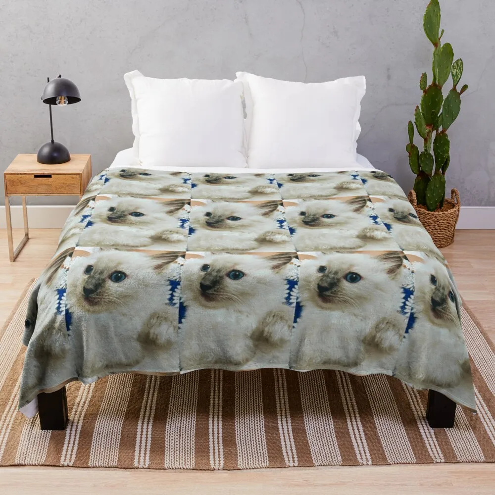 

Ragdoll kitten Throw Blanket Sofa Blanket Quilt Blanket Single Blanket