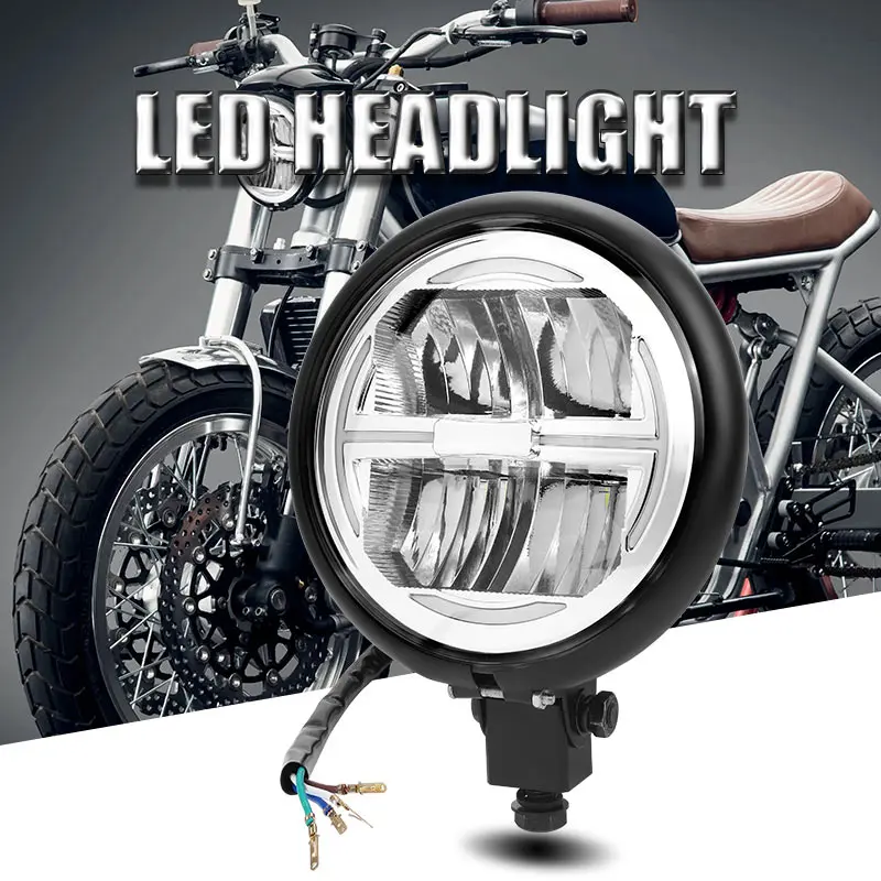 

Round LED Headlight 6.5 Inch Hi Lo Beam Motorcycle Head Lamp 7inch Daytime Running For Softail Fatboy Chopper Cafe Racer Bobber