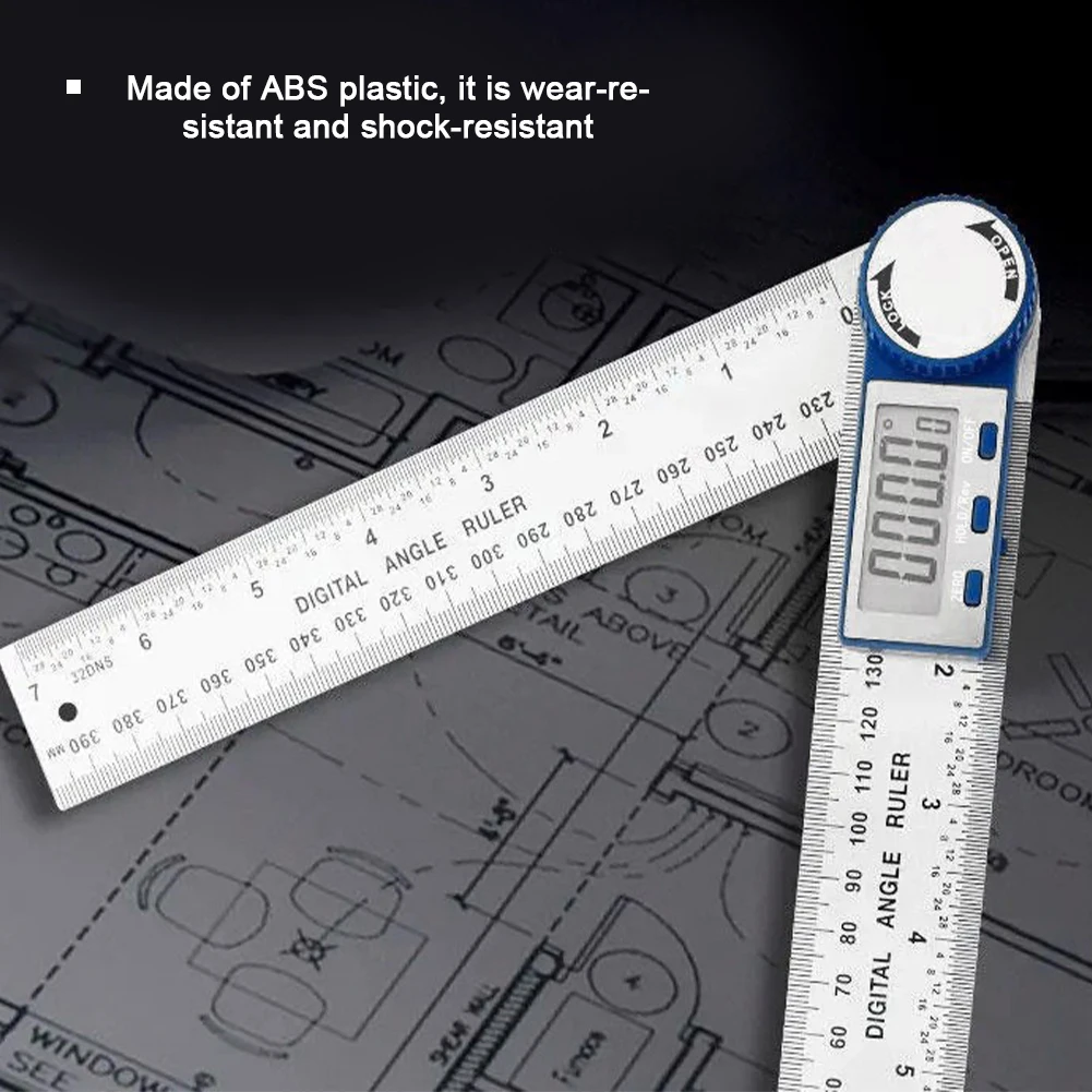 1Pc 200mm Protractor Digital Angle Finder Ruler Electronic Goniometer Angle Length Measuring Ruler Drawing Woodworking Tools