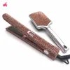 Straightener Iron & Paddle Brush Set Rhinestone Flat Iron& Massage Brush Kit planchas para el cabello& Cepillo Set 6