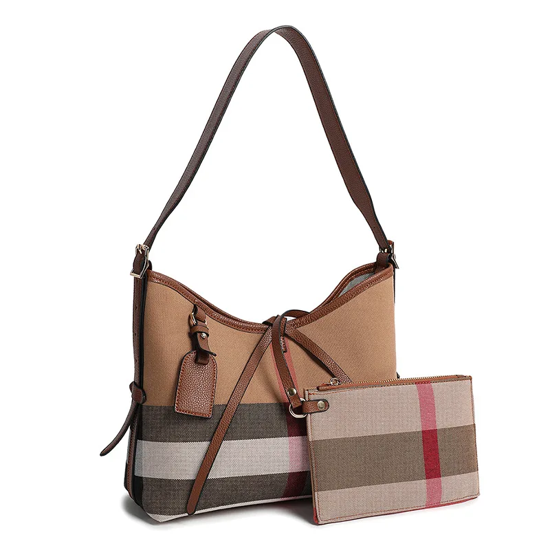 

New high quality Leather Women's Bag Colorblock Prellis Underarm Large Capacity Tote Shoulder Crossbody Bag