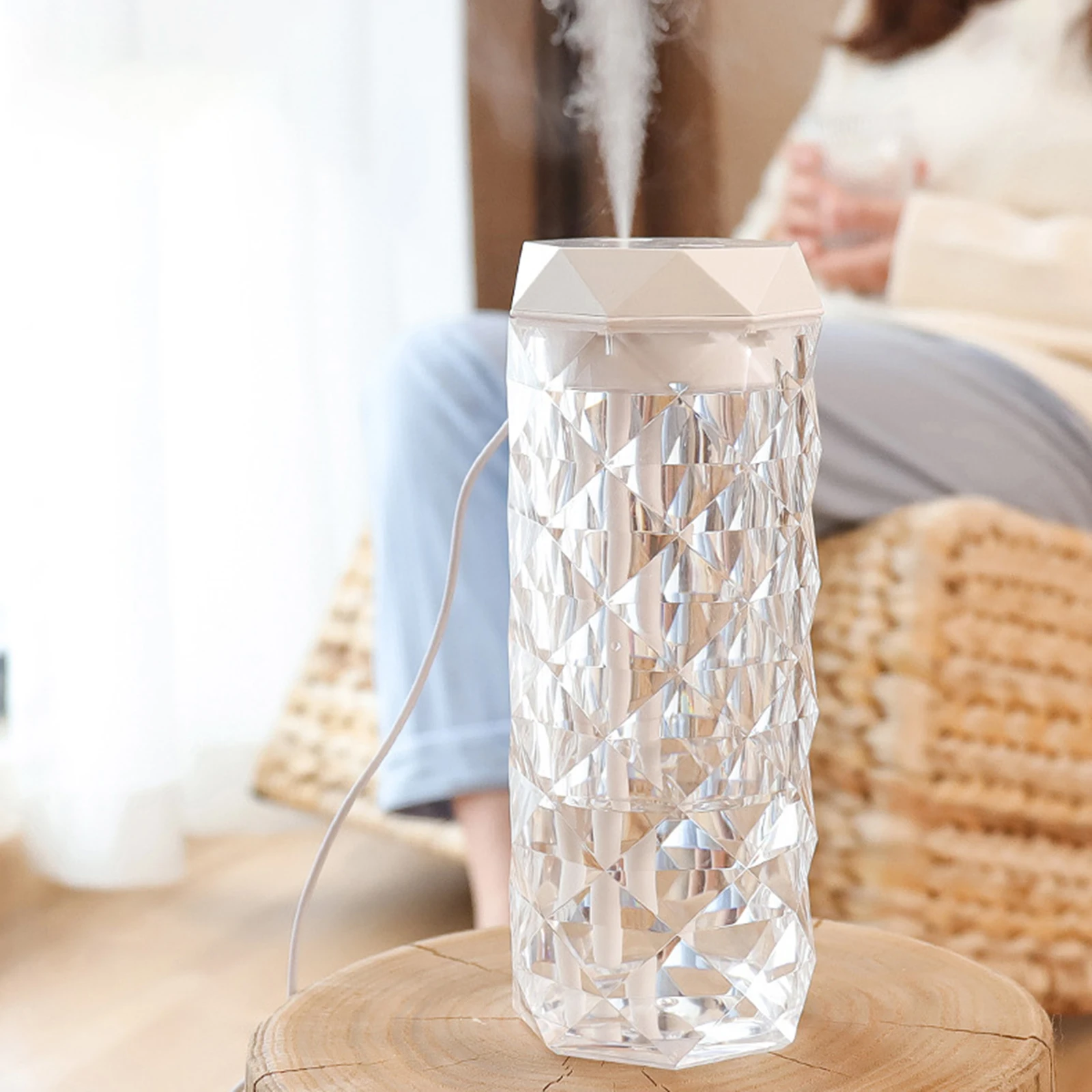 Lampe de Table en Diamant avec Humidificateur d'Air