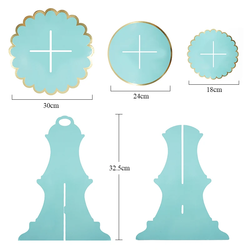 3-Layer Paper Bronzing Cake Stand Birthday Party Wedding Cake Decoration DIY Paper Craft Dessert Display Stand Tools