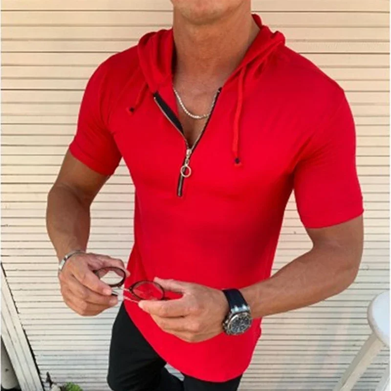 

Brand New Mens Hoodies Sweatshirts Short Sleeve Men Hoodies Casual Solid Color Man hoody For Male Hooded Clothing