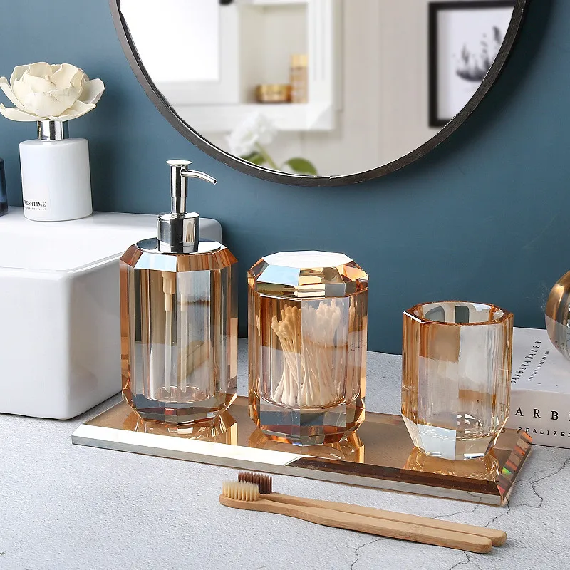 CrystalGlassBathroomSanitaryLiquidSoapDispenserLatexBottle