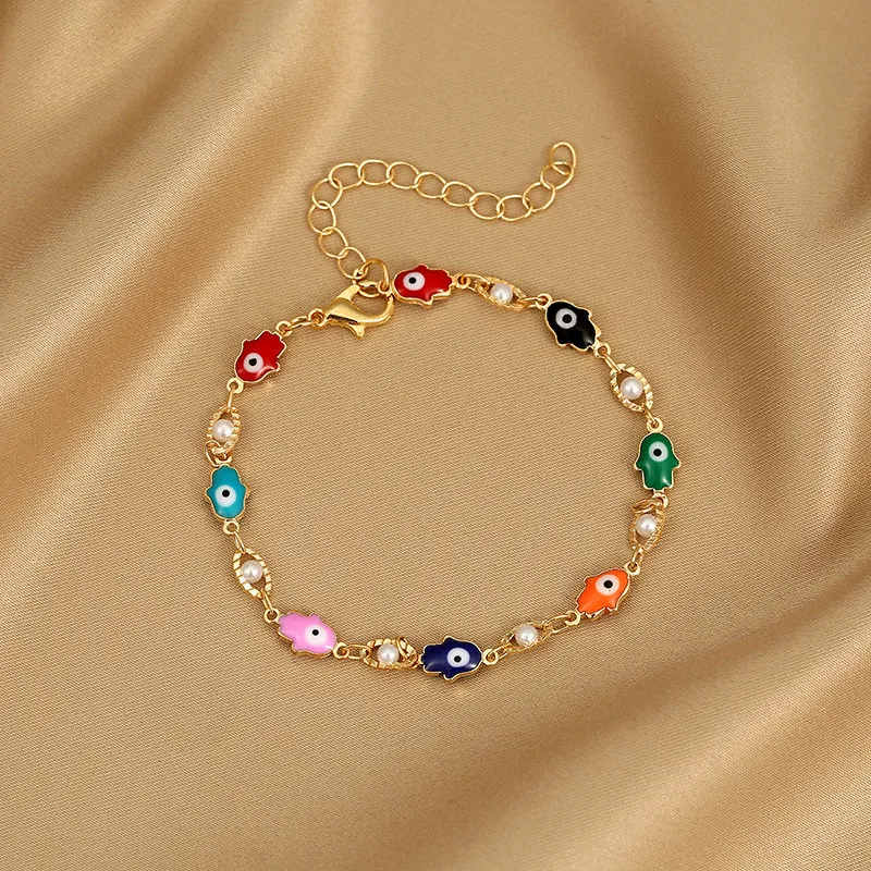 Bracelet Jewelry Exquisite Colorful Heart Charm Crystal Zircon Metal Chain For Women Party Birthday