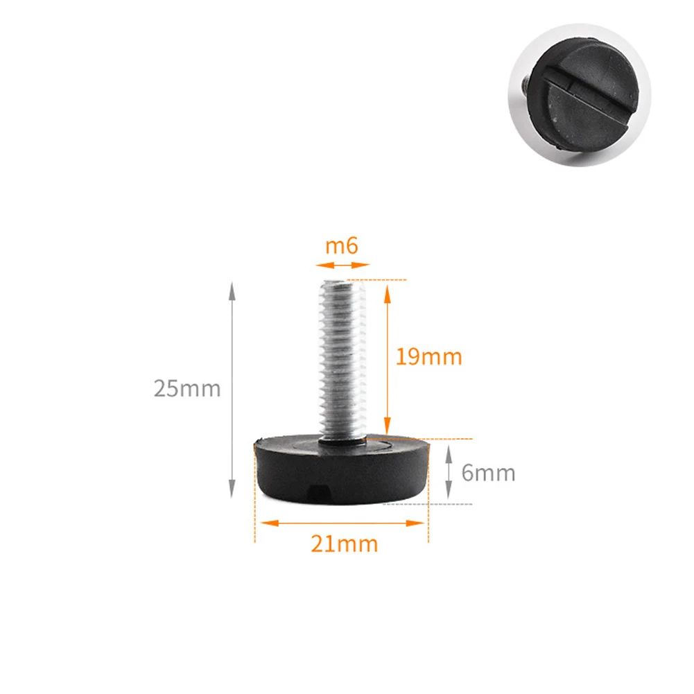20Pcs Adjustable Galvanized Steel Furniture Legs Anti-slip Base Table Cabinet Leg Pad Feet Leveler M8 Screw Metal Furniture Foot chair leg pads