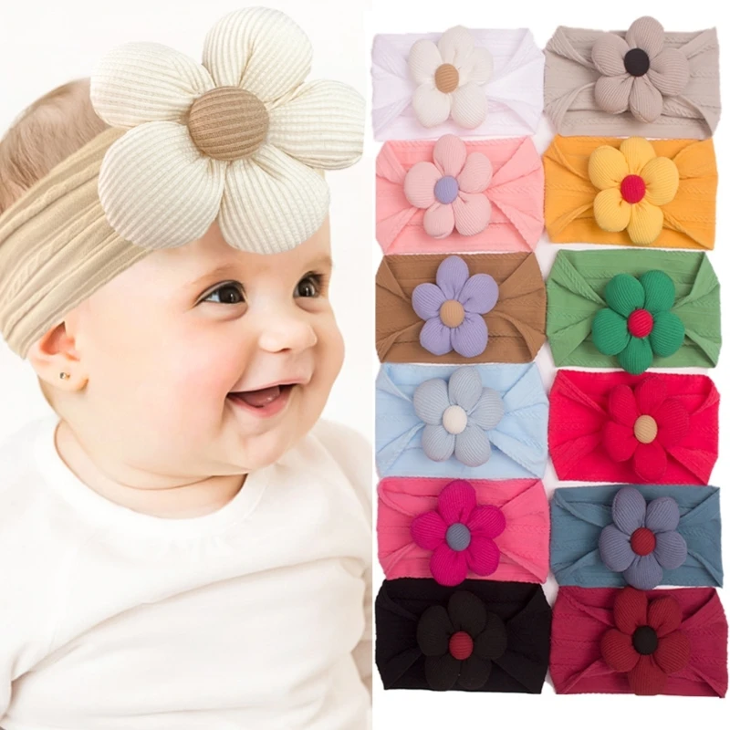 

Floral Head Band Elastic Hair Band for Newborn Toddler Infant Turban Hairband Baby Hearwear Baby Flower Headband