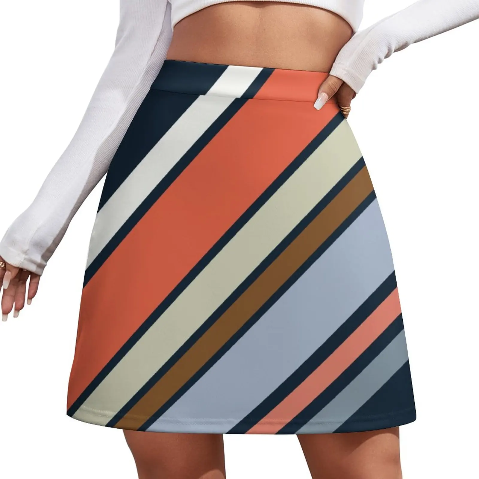 

Diagonal retro style stripes design Mini Skirt Sexy mini skirt women's summer clothing 2023