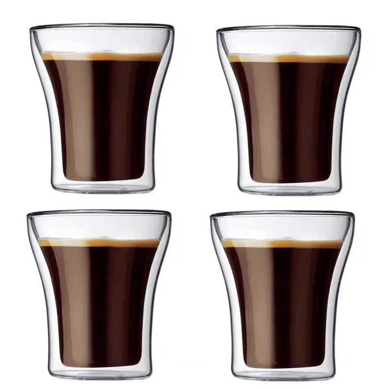 Double Wall Glass Coffee Cup - كوب قهوة زجاج مزدوج...